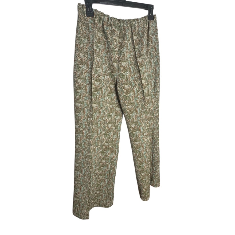 Vintage Women's Patterned Pants - Brown and Green